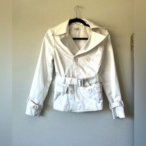 || PEARL WHITE WINTER JACKET || PEA-COAT ||